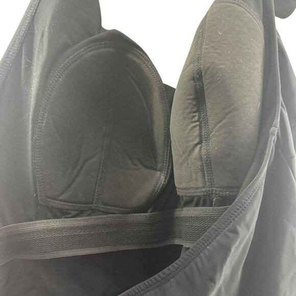 Always for Me Black Swim Dress Halter Ruffle Neck Slimming Womens 20W - Picture 2 of 6